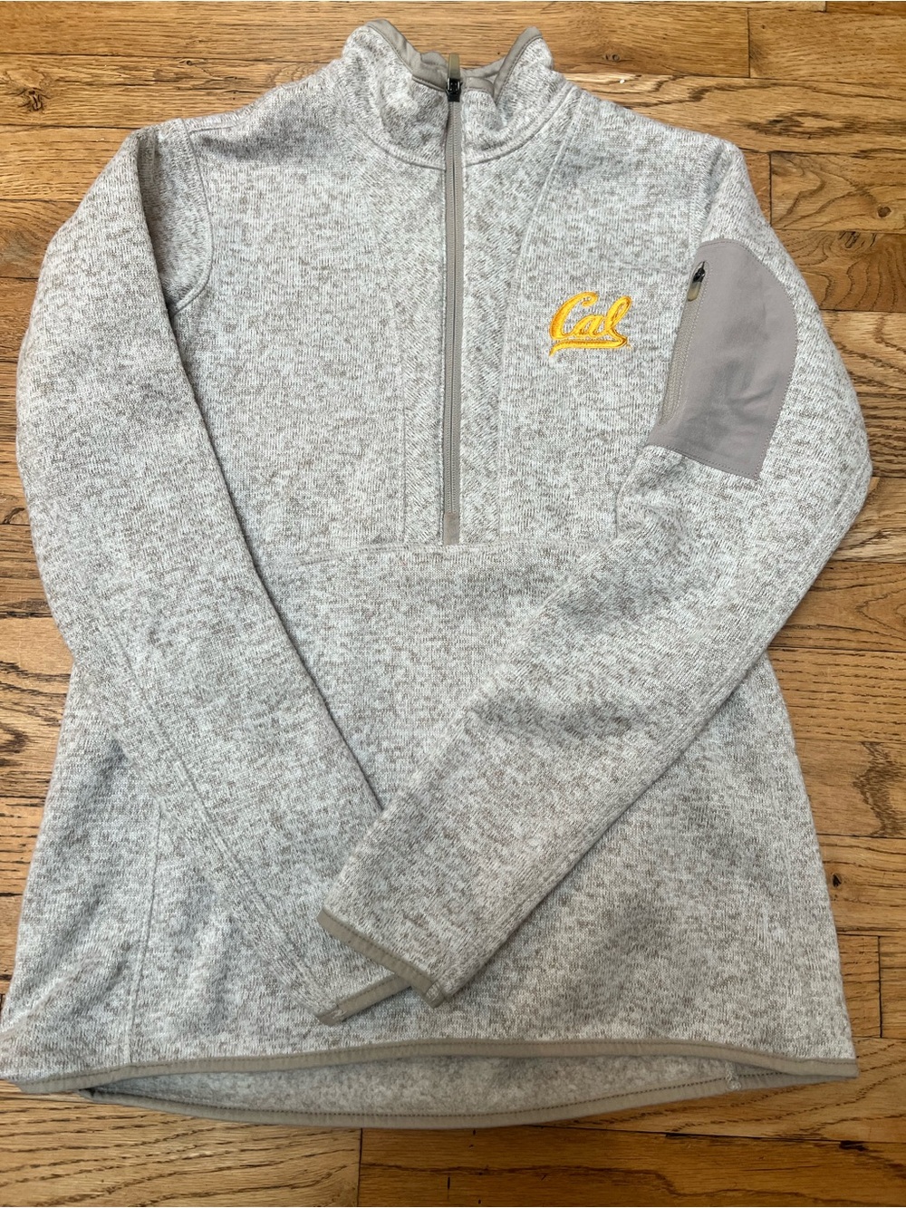 Cal Berkeley Embroidered women’s oatmeal  quarter zip fleece